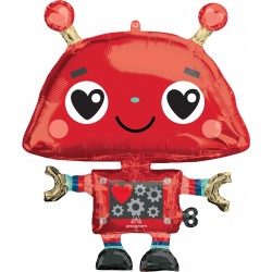 Шар фольгированный "Робот" красный (35''/88 см)