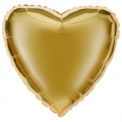 Шар фольгированный Сердце (16''/40 см), Светлое золото