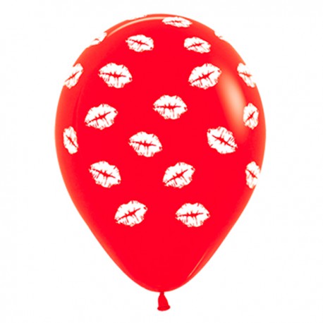 Гелиевые шары (12''/30 см) Поцелуи, красный