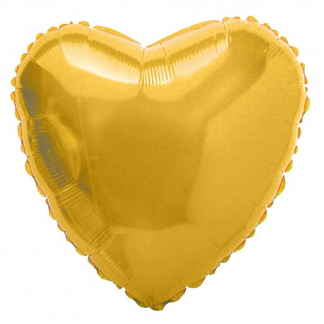 Шар фольгированный Сердце (16''/40 см), Золото