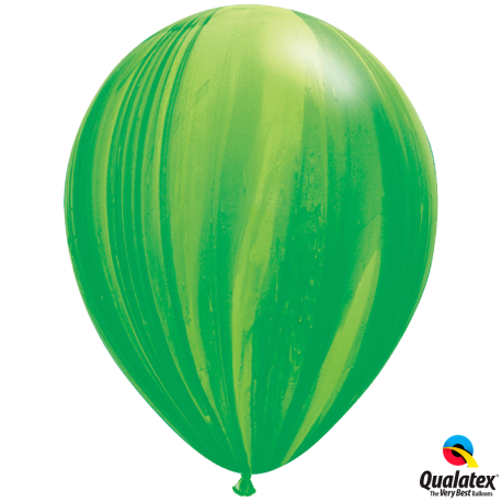 Шар с гелием (11''/28 см) зеленая радуга, Супер Агат