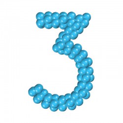 Цифра 3 из воздушных шаров каркасная