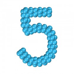 Цифра 5 из воздушных шаров каркасная