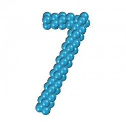 Цифра 7 из воздушных шаров каркасная