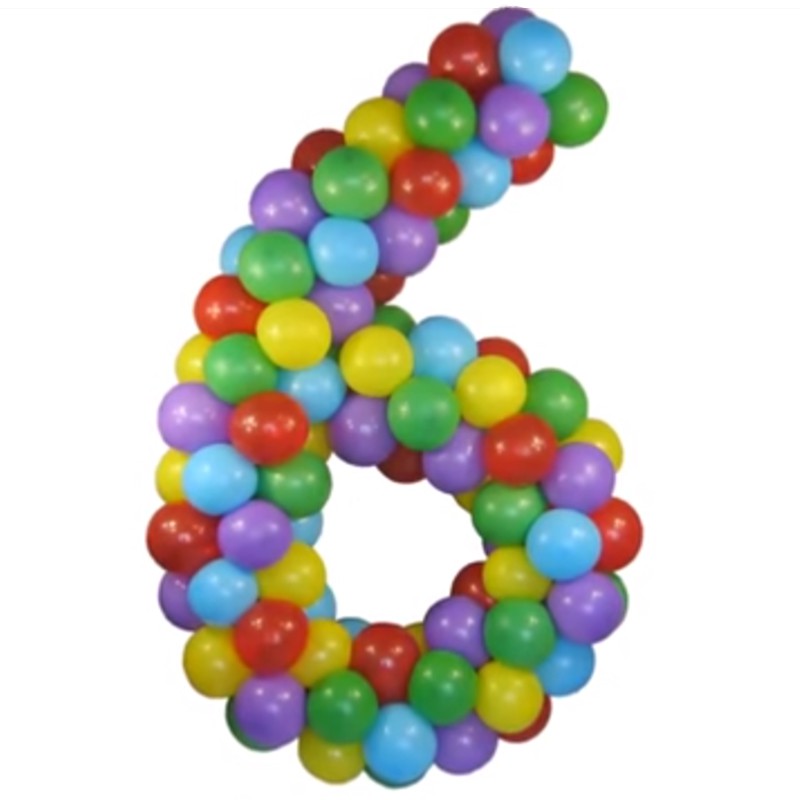 Цифра 6 из шаров для мальчика - Планета шаров